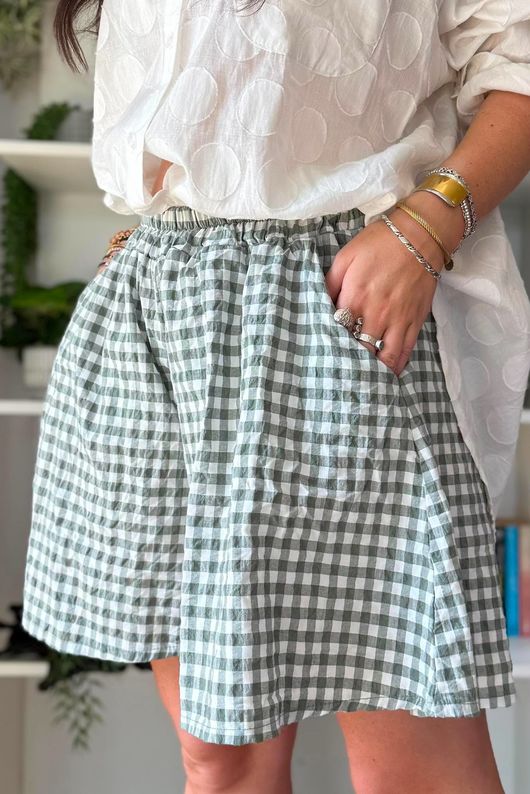 Nonni Gingham City Short Khaki